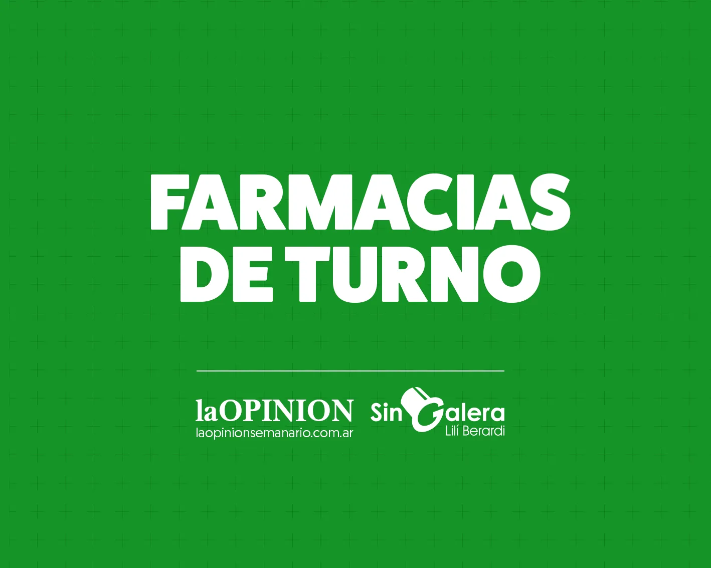 Farmacias de turno: Botta, Libertad y Rochetti abren este fin de semana
