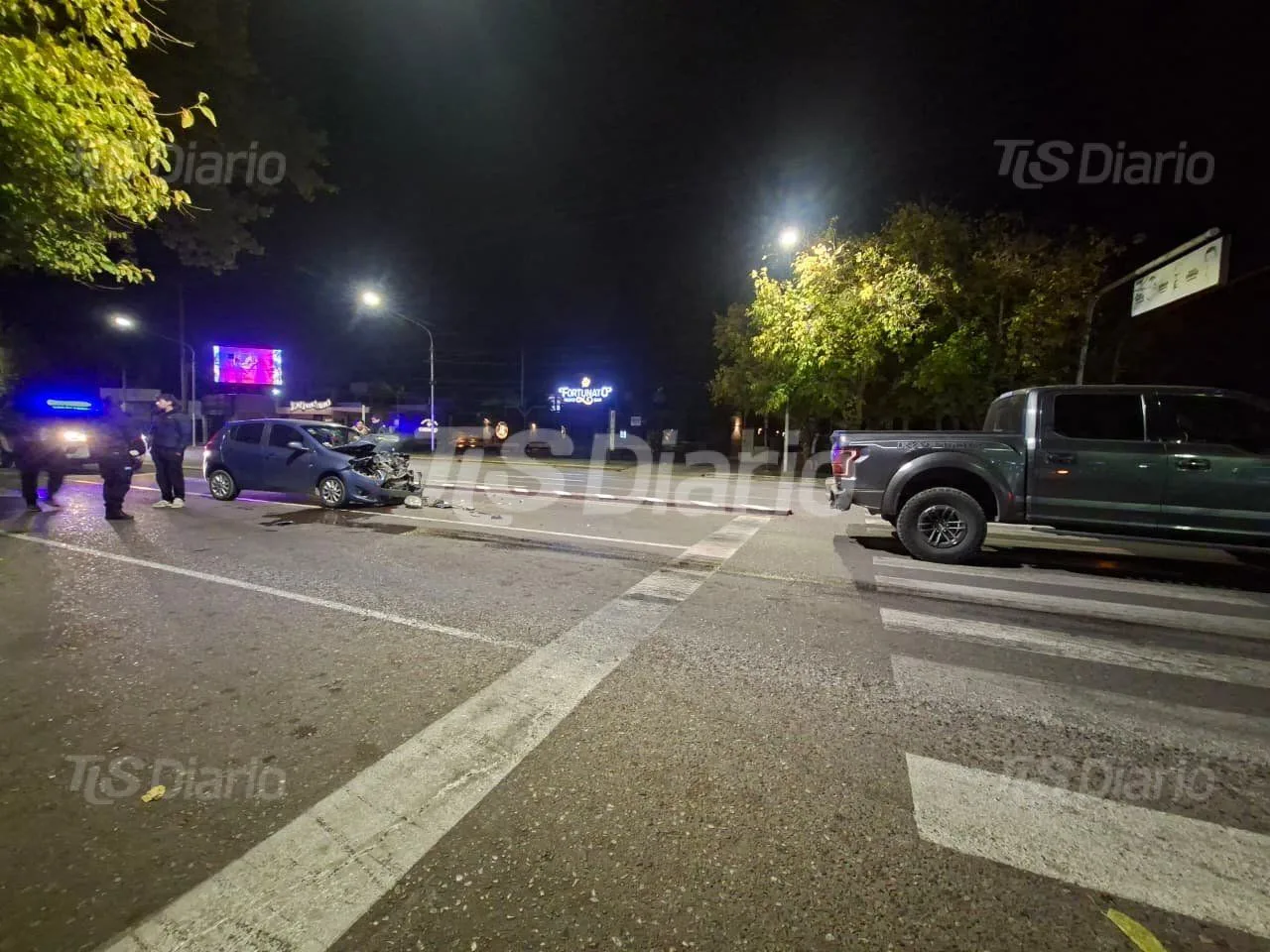 Sin heridos tras violento choque en avenida Libertador